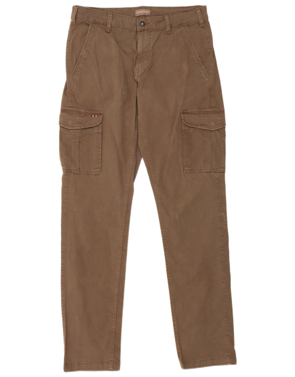 Napapijri Mens Slim Cargo Trousers W32 L34 Brown Cotton