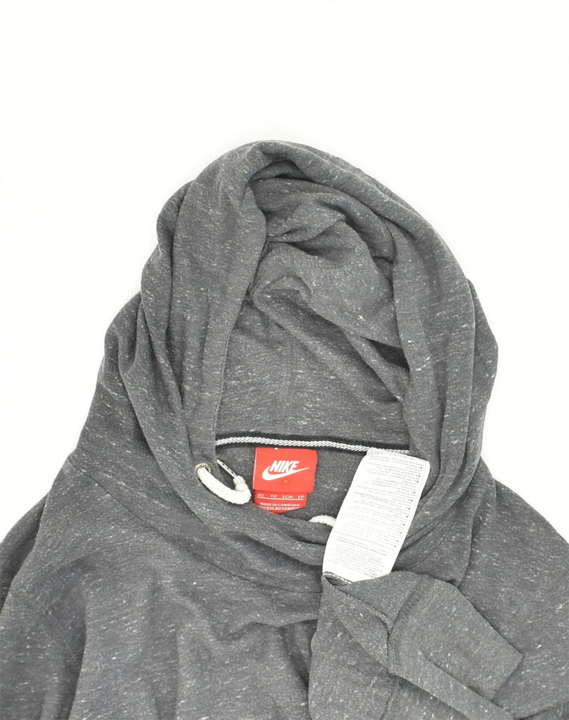 NIKE Womens Hoodie Jumper UK 6 XS Grey Cotton | Vintage Nike | Thrift | Second-Hand Nike | Used Clothing | Messina Hembry 