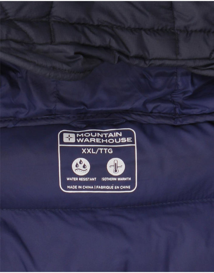 Mountain Warehouse Mens Hooded Padded Jacket UK 44 2XL Navy Blue Polyamide