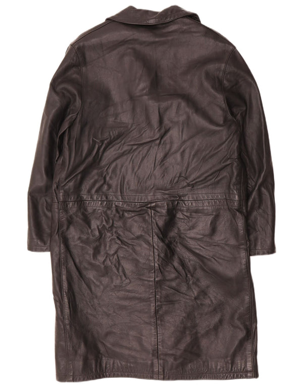 Vintage Womens Leather Coat UK 14 Large Black