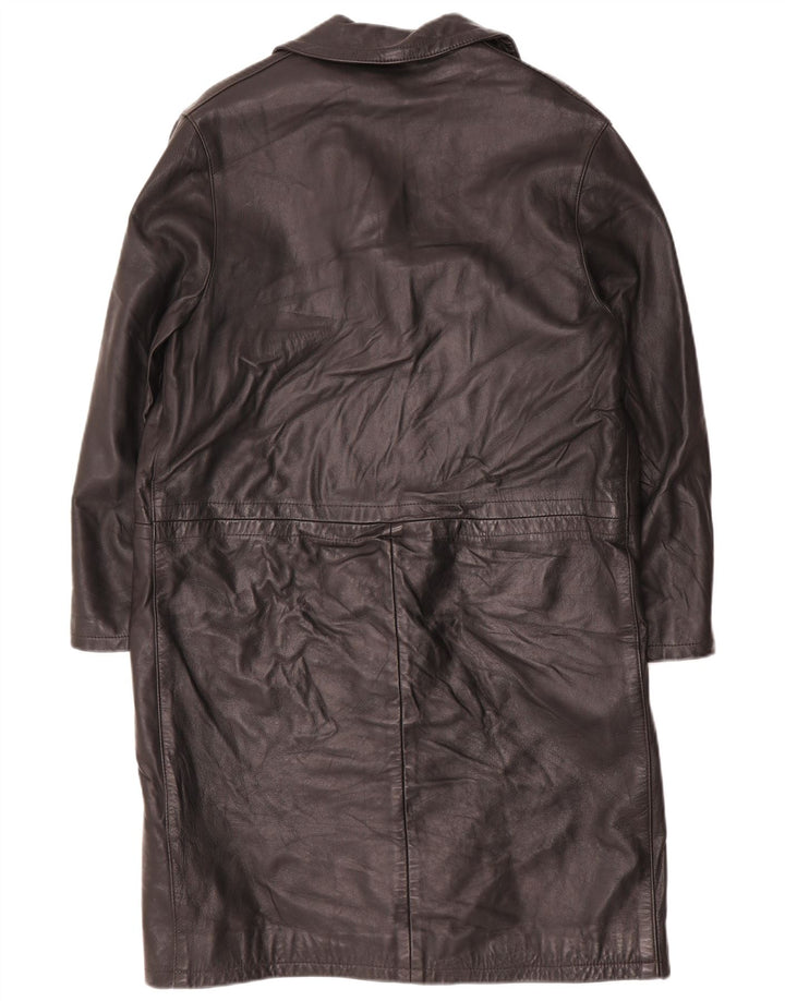 Vintage Womens Leather Coat UK 14 Large Black