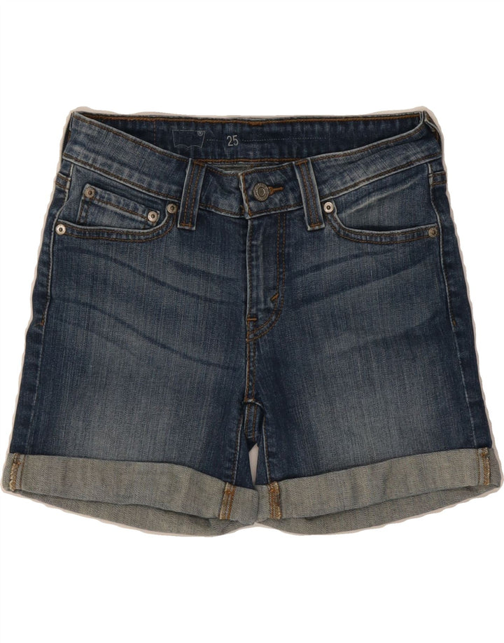 LEVI'S Womens Denim Shorts W25 XS Navy Blue Cotton Vintage Levi's and Second-Hand Levi's from Messina Hembry 