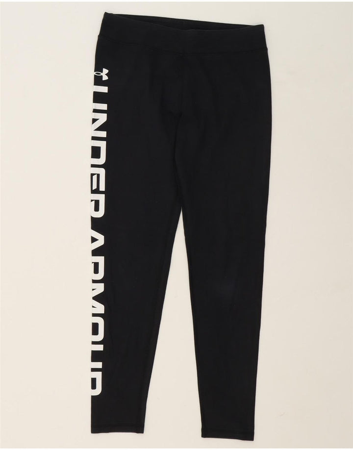 UNDER ARMOUR Womens Graphic Leggings UK 14 Medium  Black Vintage Under Armour and Second-Hand Under Armour from Messina Hembry 