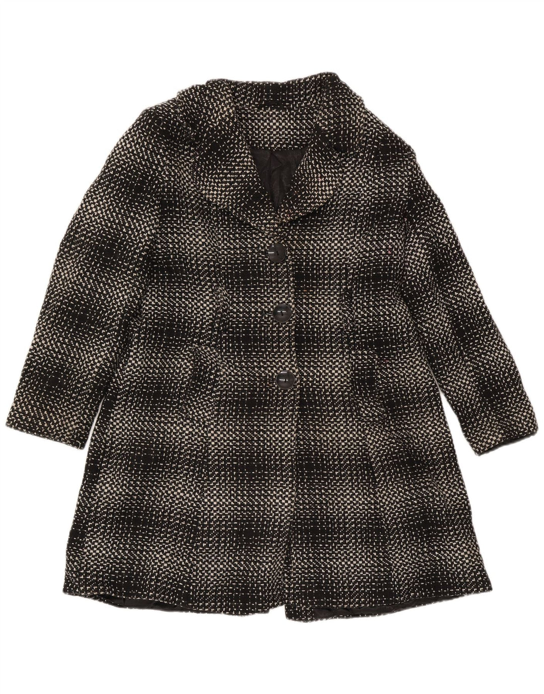 M&Co Womens Overcoat UK 16 Large Black Check Acrylic