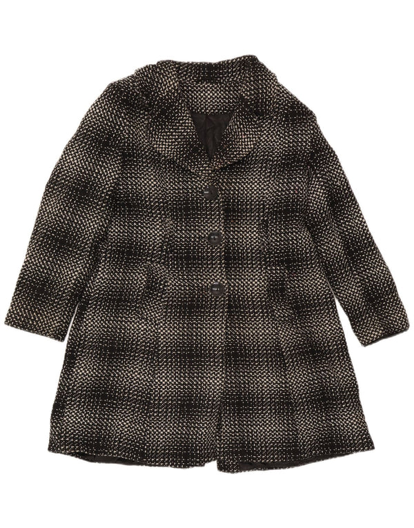 M&Co Womens Overcoat UK 16 Large Black Check Acrylic