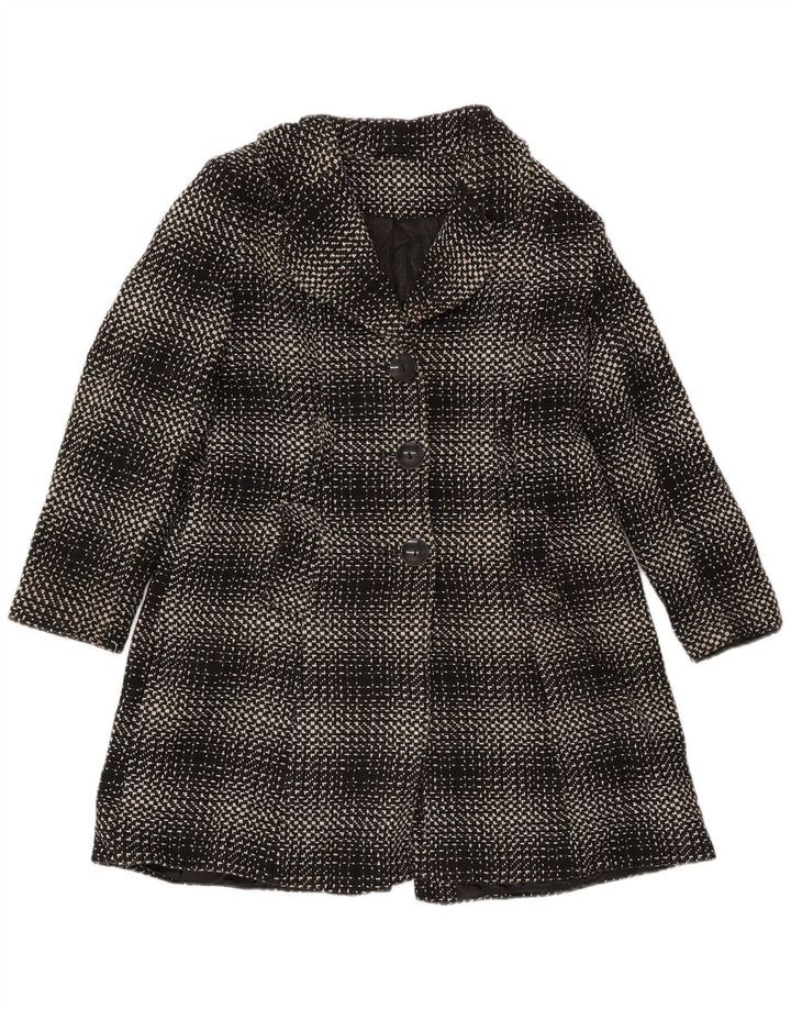M&Co Womens Overcoat UK 16 Large Black Check Acrylic