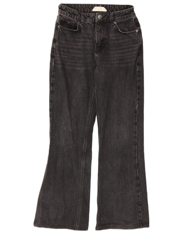 Topshop Womens Flared Jeans W26 L30 Grey Cotton
