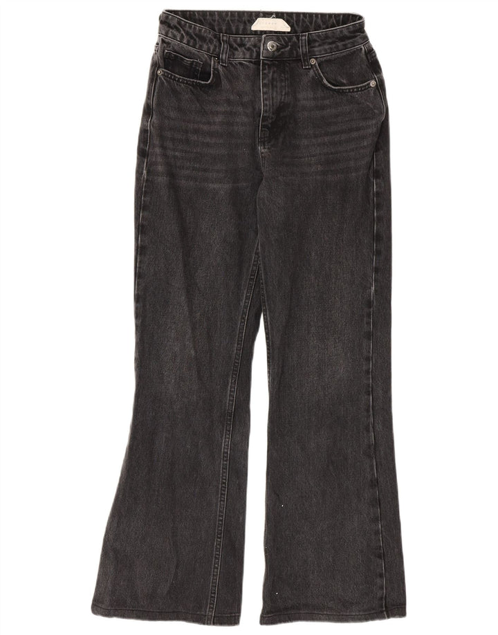 Topshop Womens Flared Jeans W26 L30 Grey Cotton
