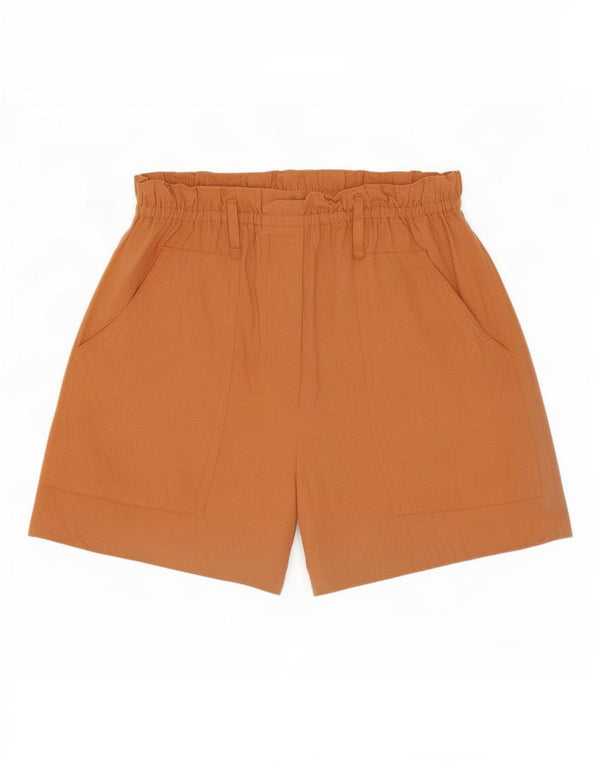 Zara Womens High Waist Casual Shorts XS W24 Brown Lyocell