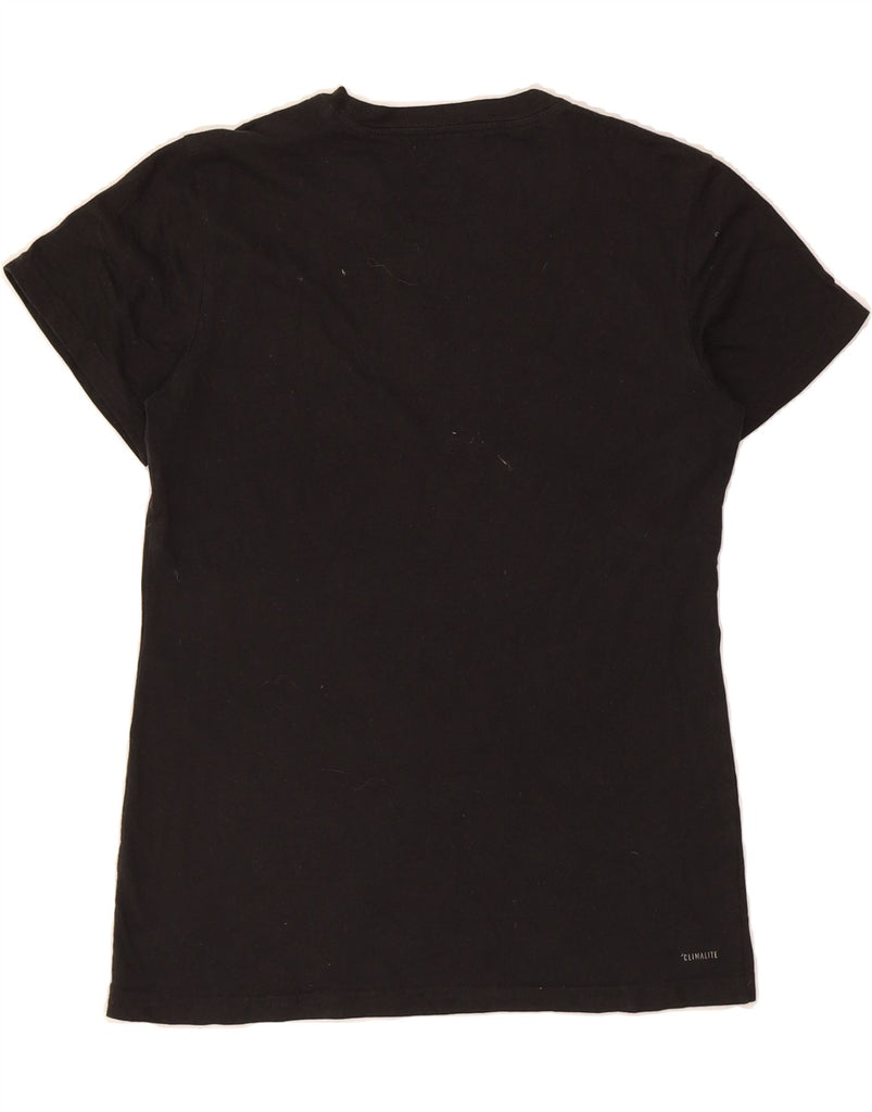 ADIDAS Womens Graphic T-Shirt Top UK 10 Small Black Cotton Vintage Adidas and Second-Hand Adidas from Messina Hembry 