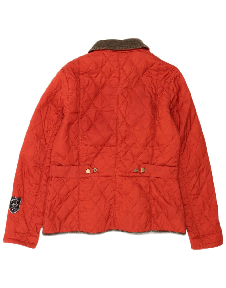 Barbour Womens Quilted Jacket UK 12 Medium Red Polyamide