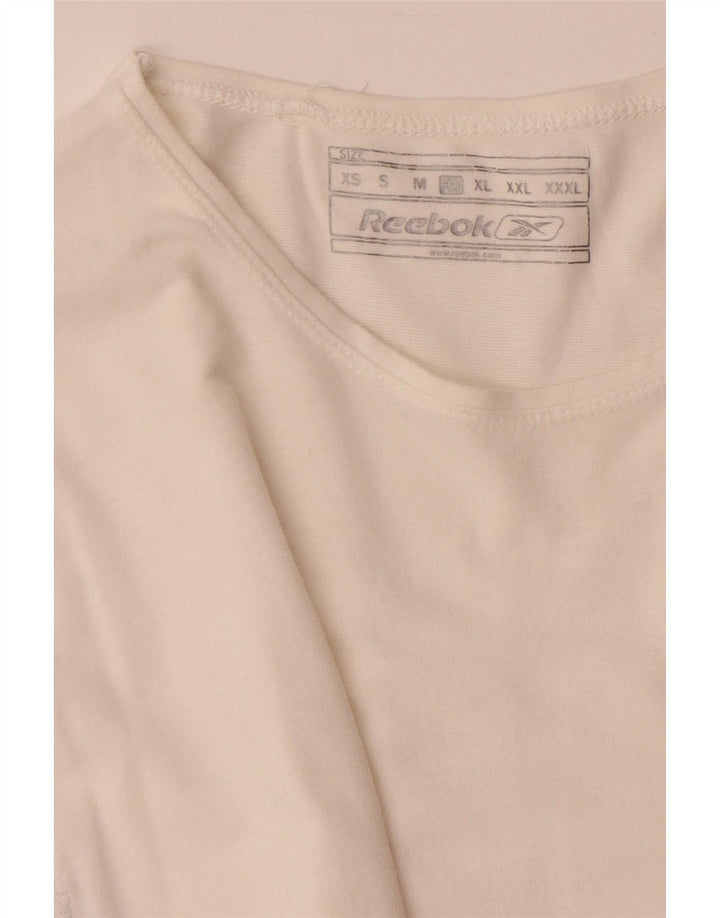 Reebok Mens Graphic T-Shirt Top Large White Viscose
