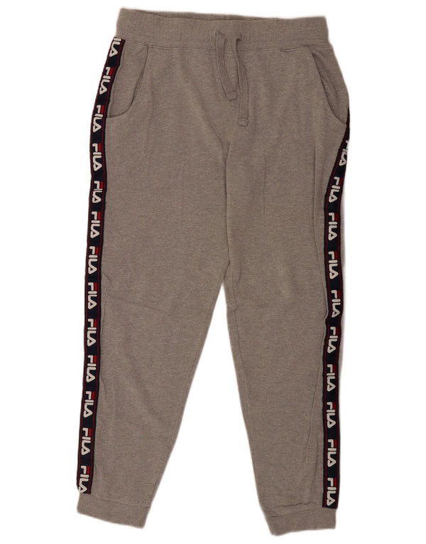 Fila Mens Graphic Tracksuit Trousers Joggers Large Grey Colourblock Sports