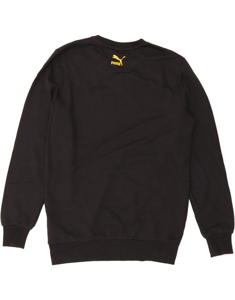 PUMA Mens Graphic Sweatshirt Jumper Small Black Cotton Vintage Puma and Second-Hand Puma from Messina Hembry 