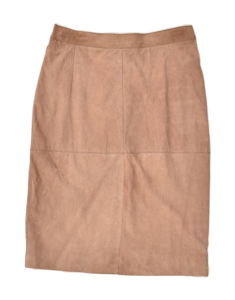 VINTAGE Womens Suede Straight Skirt W28 Medium Brown | Vintage Vintage | Thrift | Second-Hand Vintage | Used Clothing | Messina Hembry 