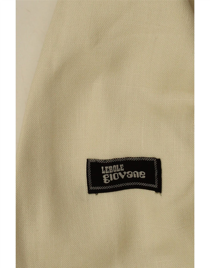 Lebole Mens 2 Button Blazer Jacket UK 36 Small Off White