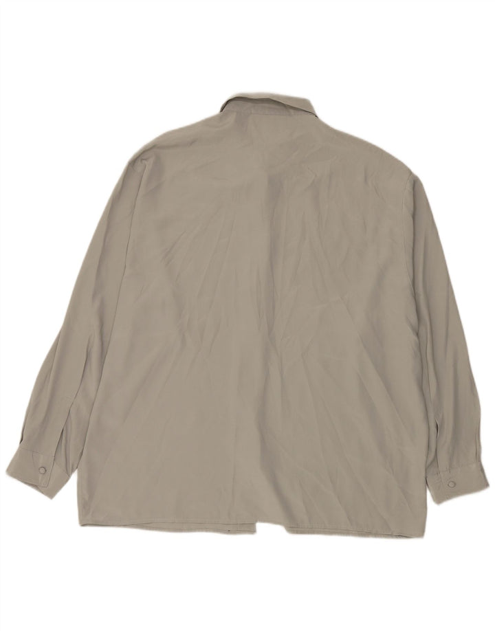 Amaranto Womens Loose Fit Shirt Blouse IT 50 XL Grey Polyester