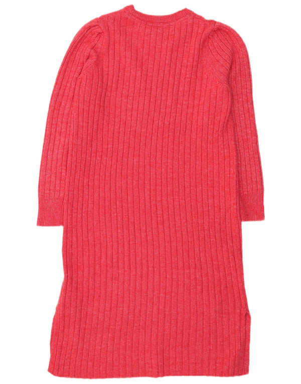John Lewis Womens Long Sleeve Jumper Dress UK 16 Large Pink Polyester