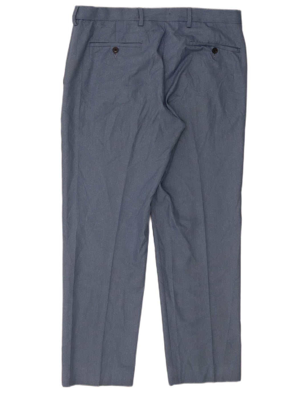 Marks & Spencer Mens Regular Fit Chino Trousers W34 L29 Blue Polyester