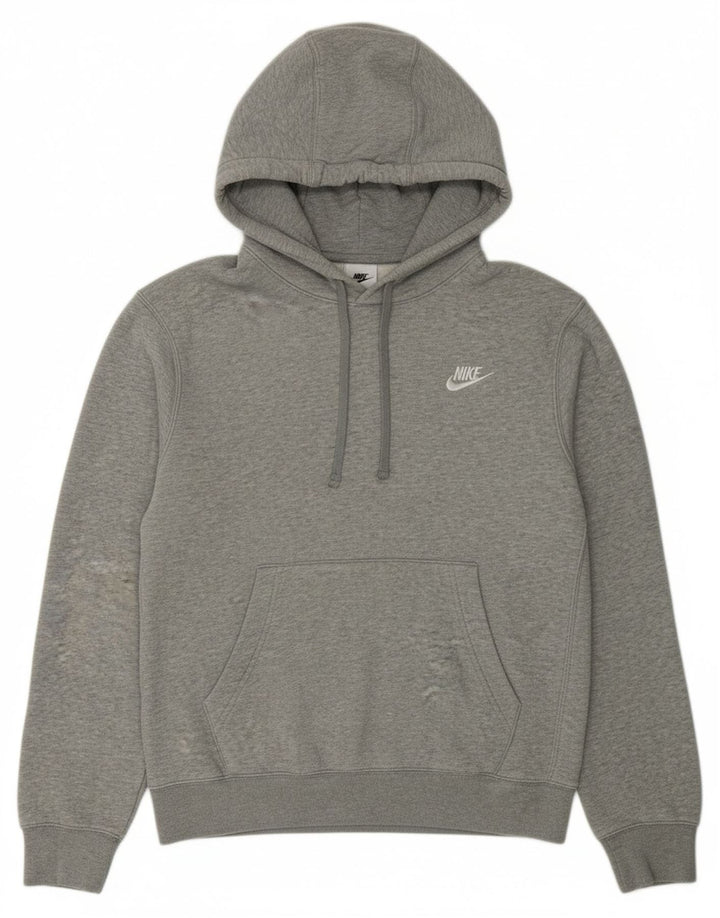 NIKE Mens Hoodie Jumper XS Grey Cotton
