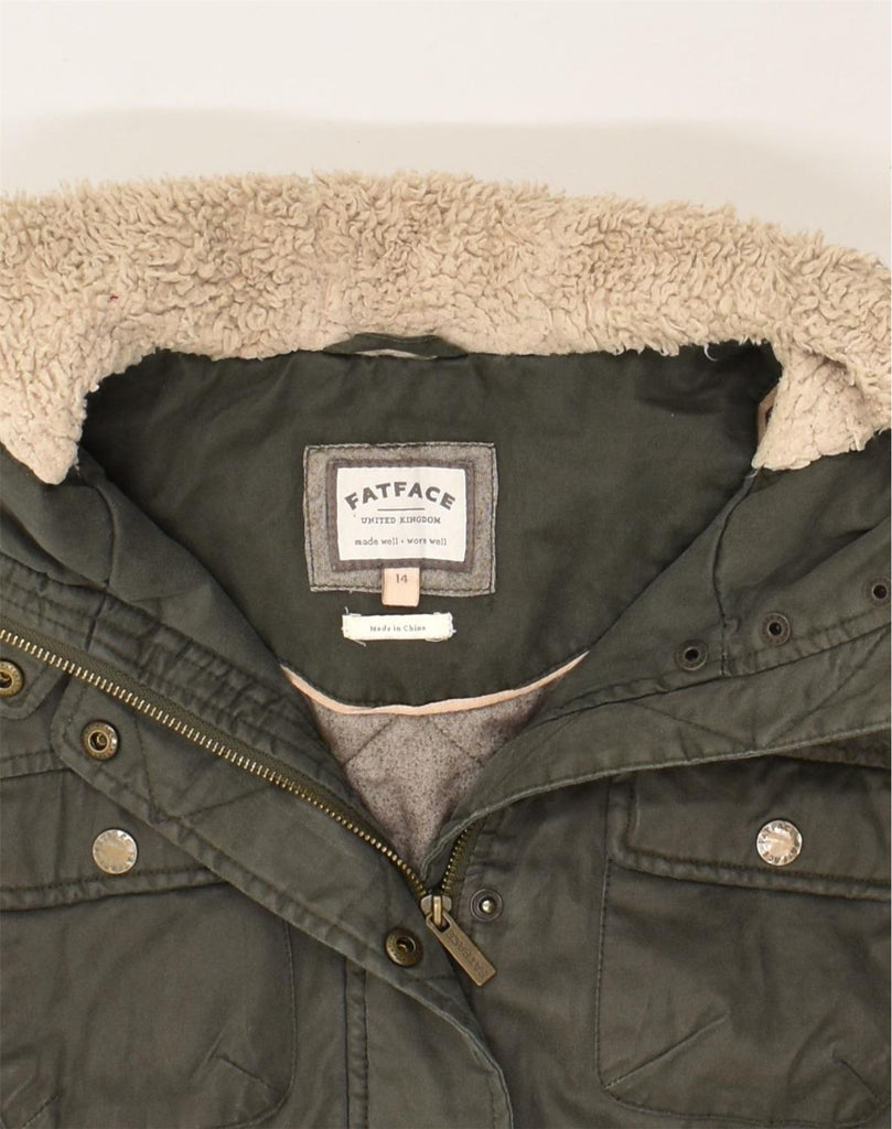 FAT FACE Womens Hooded Parka Jacket UK 14 Medium Khaki Cotton | Vintage Fat Face | Thrift | Second-Hand Fat Face | Used Clothing | Messina Hembry 