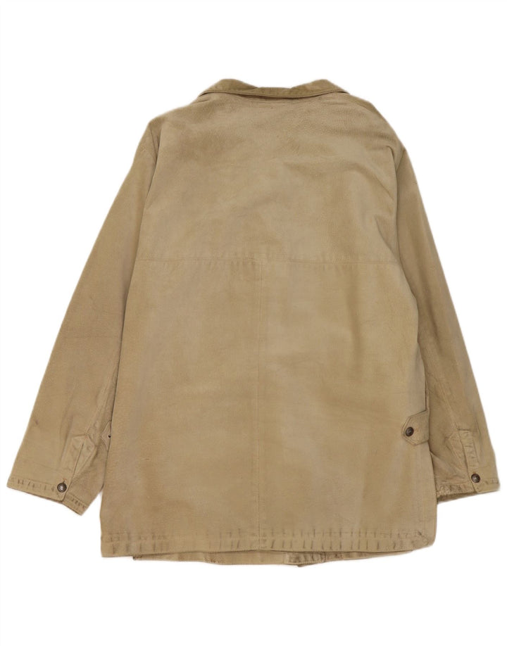 Nazareno Gabrielli Womens Oversized Suede Overcoat IT 40 Small Beige