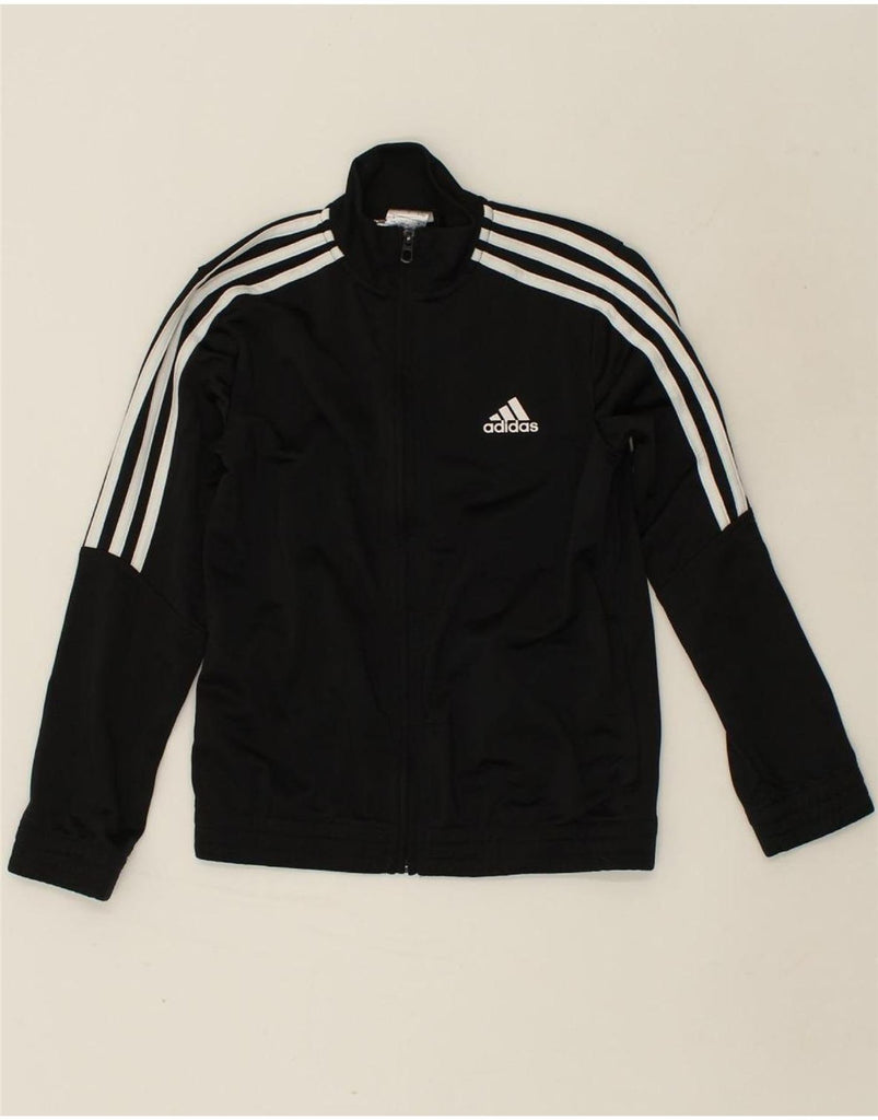 ADIDAS Boys Tracksuit Top Jacket 9-10 Years Small   Black Polyester | Vintage Adidas | Thrift | Second-Hand Adidas | Used Clothing | Messina Hembry 