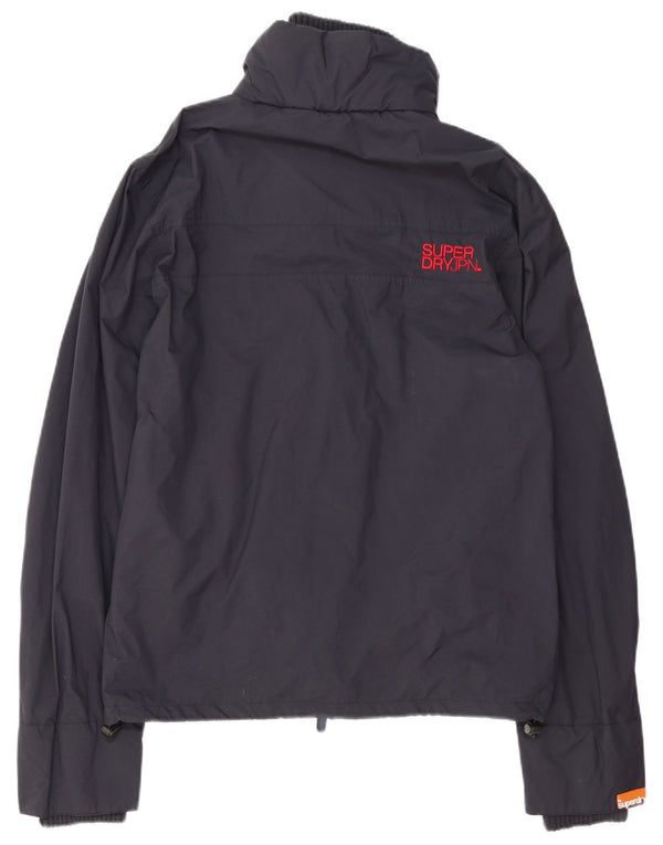 Superdry Mens Rain Jacket UK 36 Small Navy Blue Polyester