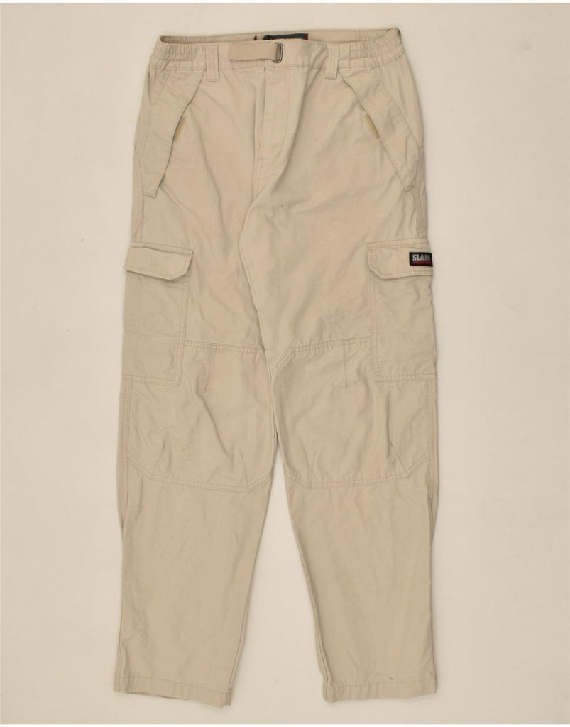 SLAM Mens Tapered Cargo Trousers Large W34 L32 Grey Cotton | Vintage Slam | Thrift | Second-Hand Slam | Used Clothing | Messina Hembry 