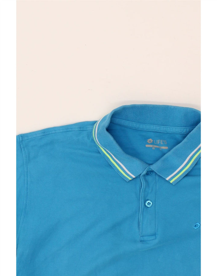LOTTO Mens Polo Shirt XL Blue Cotton Vintage Lotto and Second-Hand Lotto from Messina Hembry 