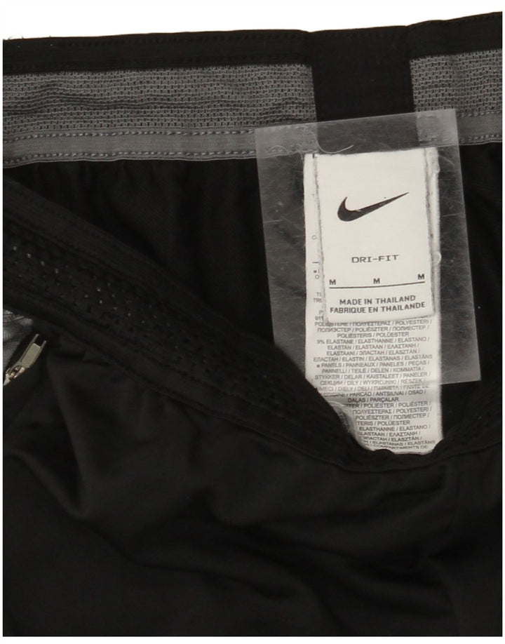 NIKE Mens Dri Fit Tracksuit Trousers Medium  Black Colourblock Polyester