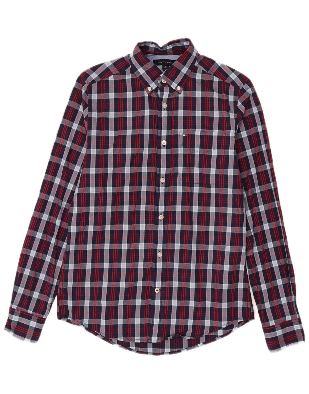 Tommy Hilfiger Mens Shirt XS Navy Blue Check