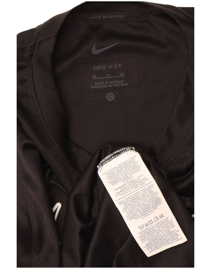 Nike Womens Dri Fit Graphic Vest Top UK 18 XL Black Polyester