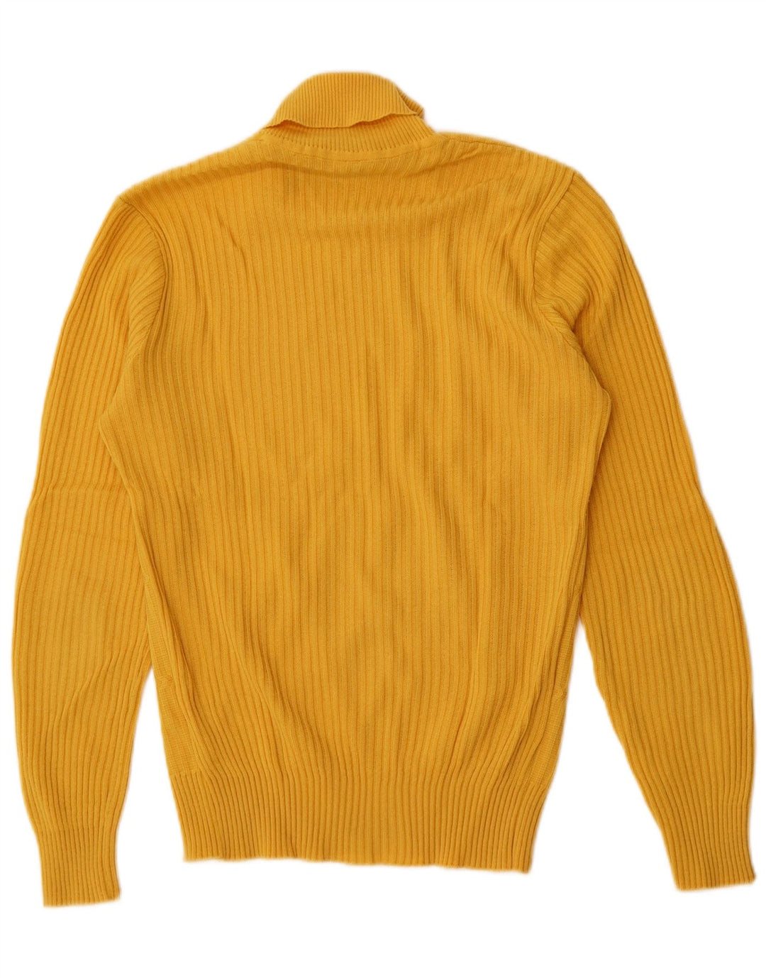 Orlon Mens Roll Neck Jumper Sweater IT 50 Medium Yellow Polyacrylic