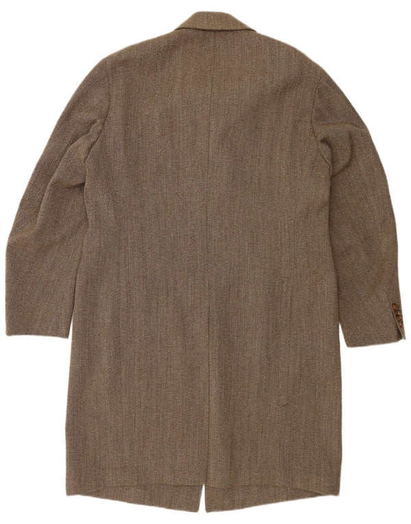Vintage Mens Overcoat IT 54 2XL Brown Wool