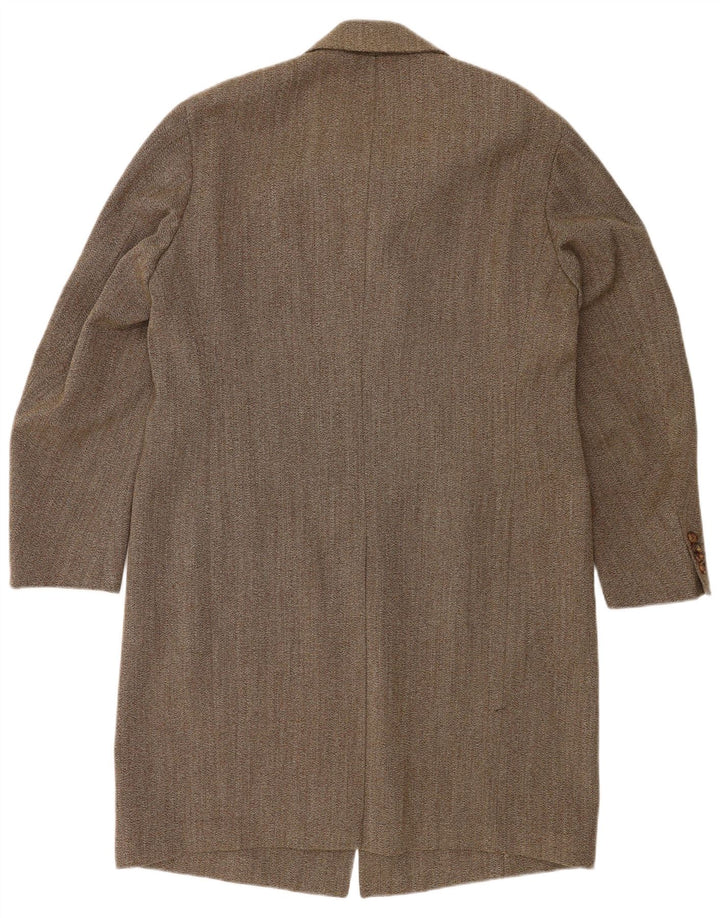 Vintage Mens Overcoat IT 54 2XL Brown Wool