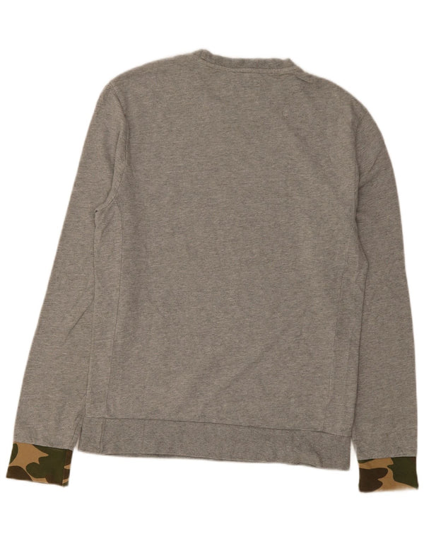 Penguin Mens Sweatshirt Jumper Medium Grey Flecked Cotton