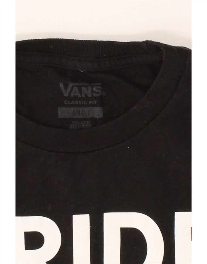 VANS Mens Classic Fit Graphic T-Shirt Top Small Black Cotton Vintage Vans and Second-Hand Vans from Messina Hembry 