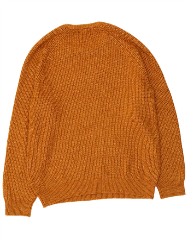 Marks & Spencer Mens Crew Neck Jumper Sweater Large Brown Polyamide