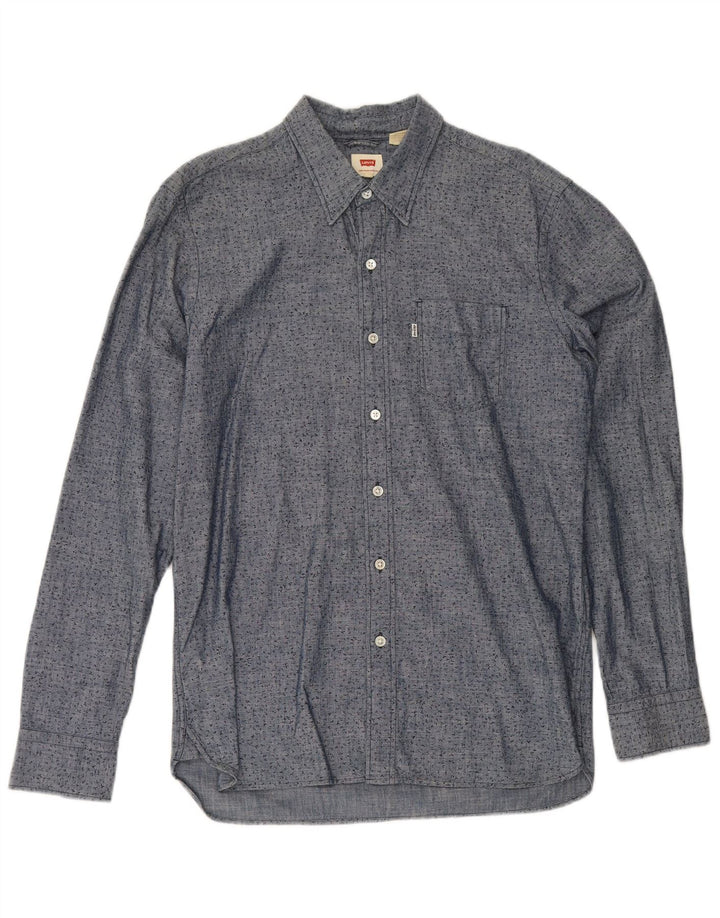 Levi's Mens Shirt Medium Blue Flecked Cotton