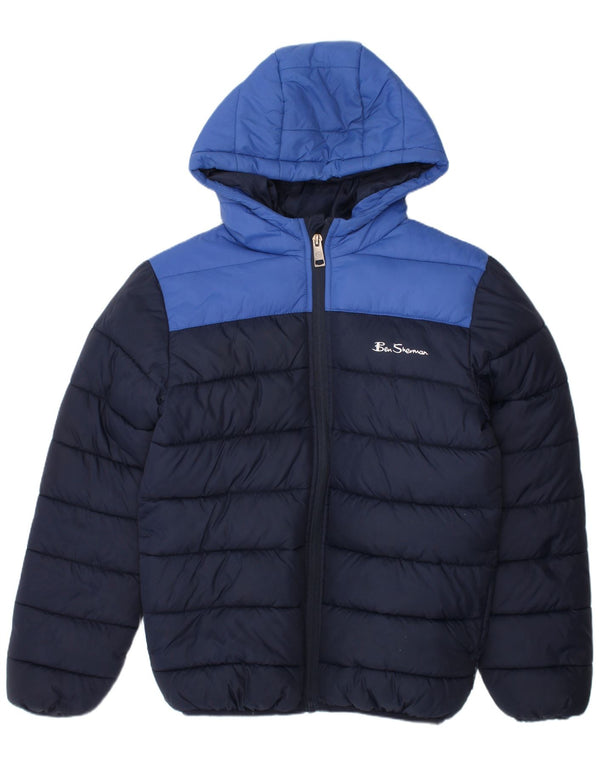 Ben Sherman Boys Padded Jacket 8-9 Years Navy Blue Colourblock Polyamide