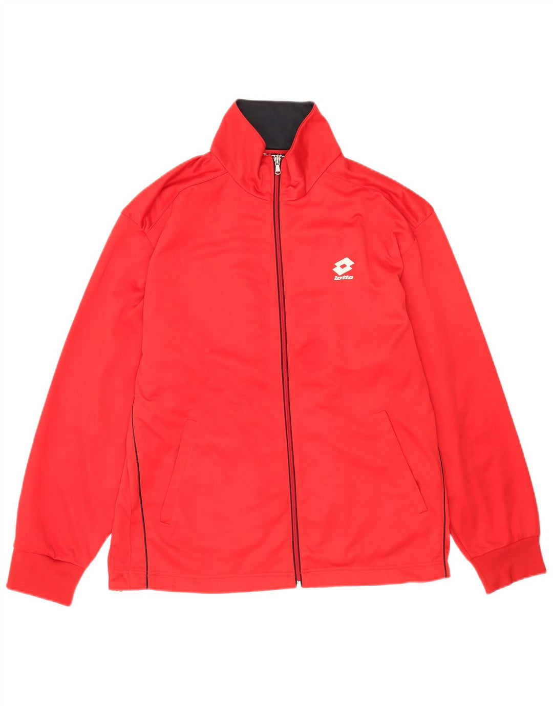 Lotto Mens Tracksuit Top Jacket Large Red Polyester