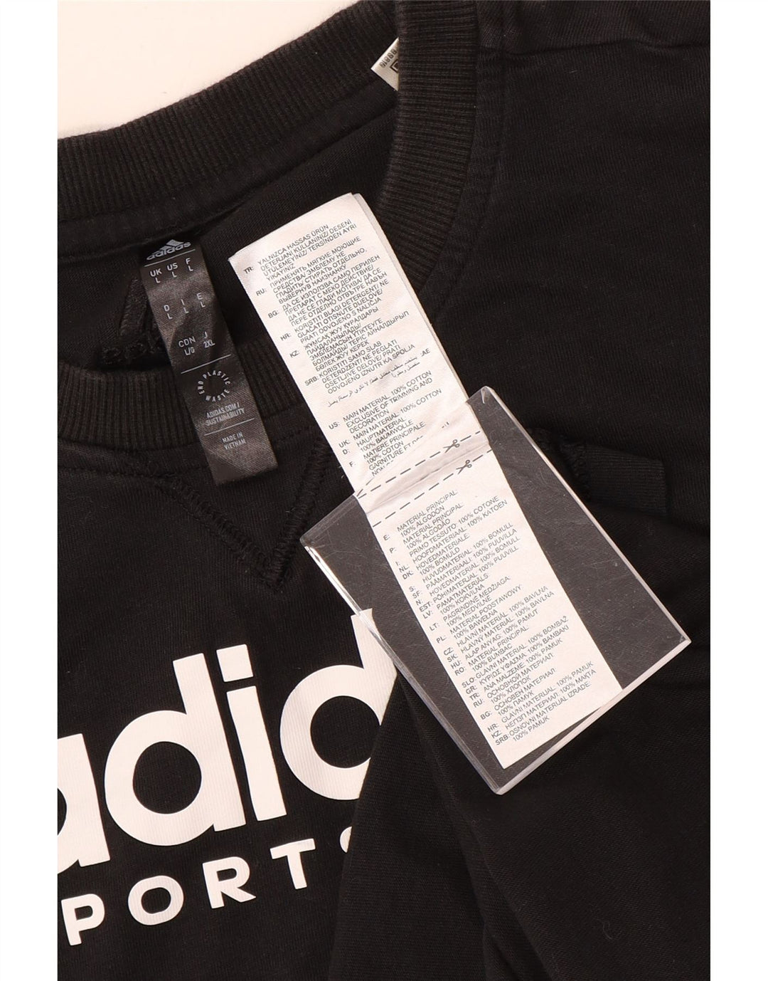 Adidas Mens Graphic T-Shirt Top Large Black Cotton