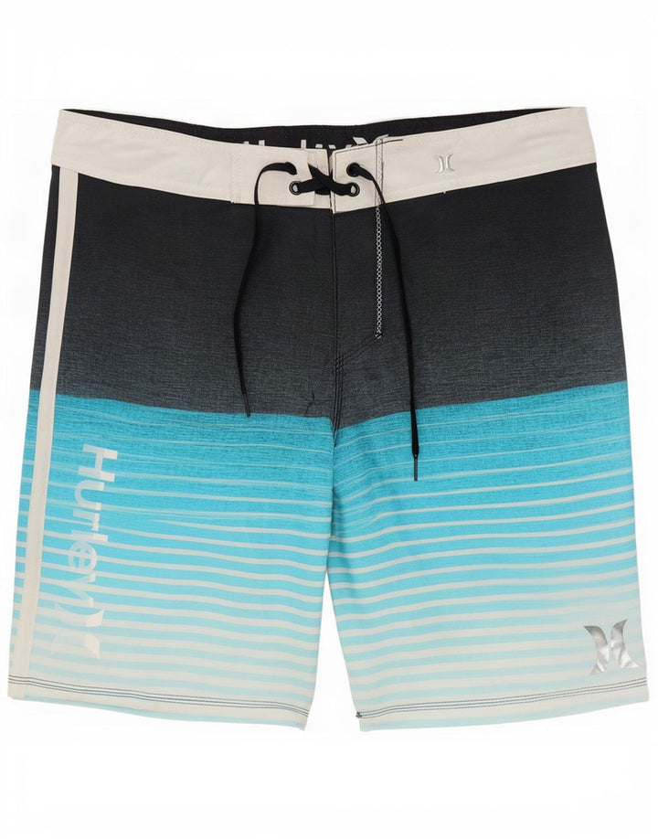 Hurley Mens Graphic Swimming Shorts Medium Blue Striped Polyester