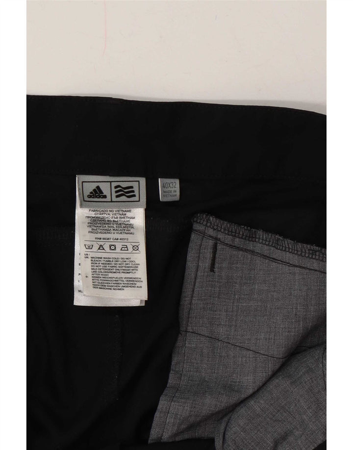 Adidas Mens Straight Chino Trousers W40 L32 Black Polyester