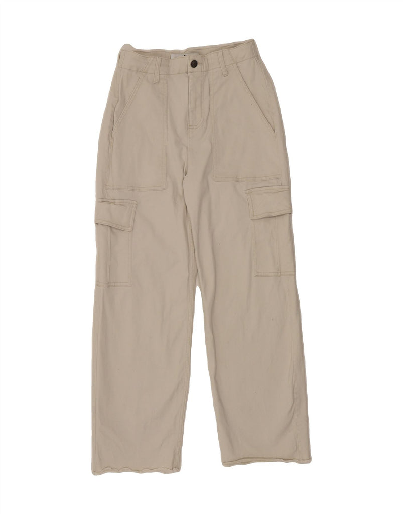 HOLLISTER Womens Straight Cargo Trousers Small W26 L26 White Cotton Vintage Hollister and Second-Hand Hollister from Messina Hembry 