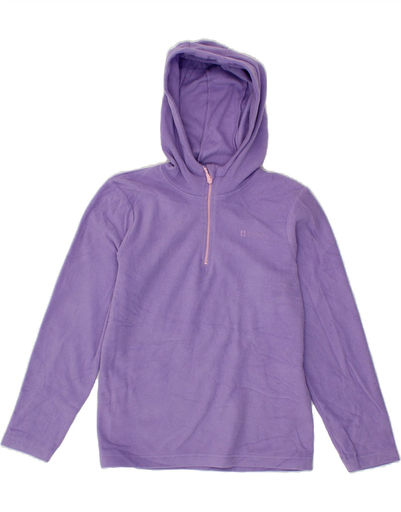 MOUNTAIN WAREHOUSE Girls Zip Neck Hooded Fleece Jumper 12-13 Years Purple Vintage Mountain Warehouse and Second-Hand Mountain Warehouse from Messina Hembry 