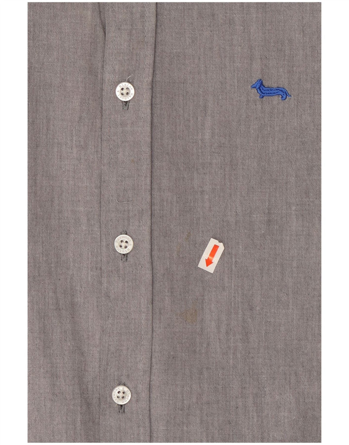 HARMONT & BLAINE Mens Slim Fit Shirt Small Grey Cotton