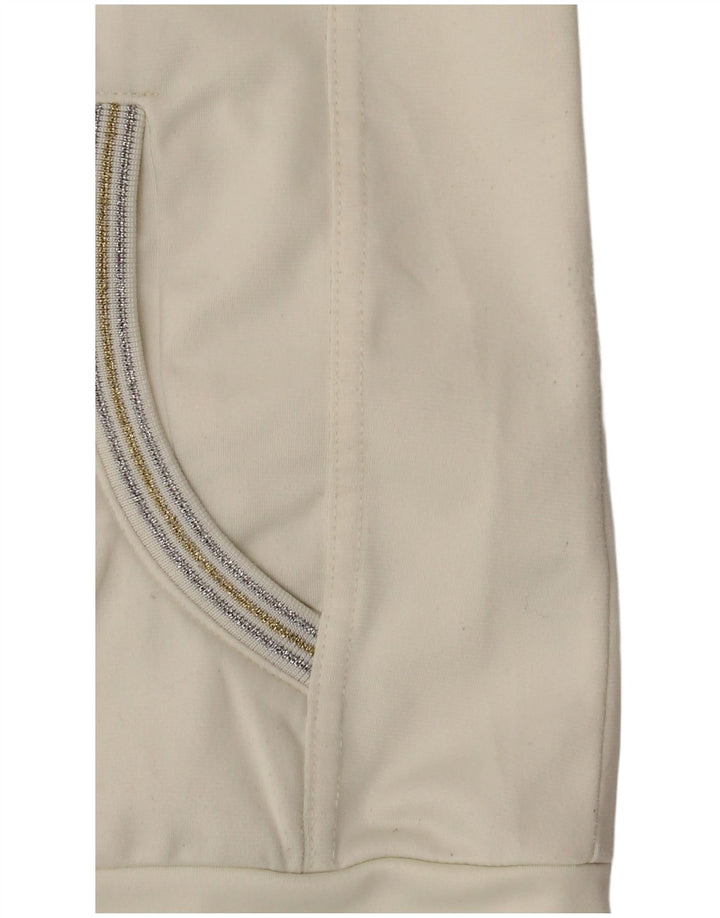 Champion Womens Easy Fit Tracksuit Top Jacket UK 14 Medium Off White
