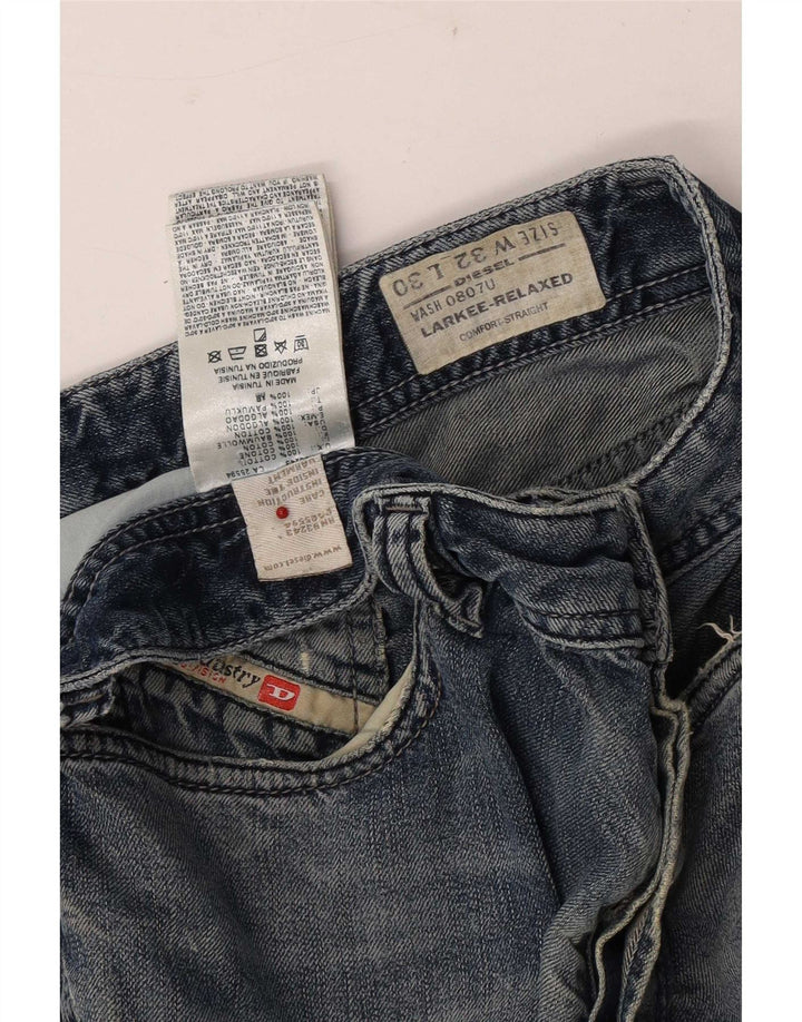 Diesel Mens Larkee Straight Jeans W32 L30 Blue Cotton